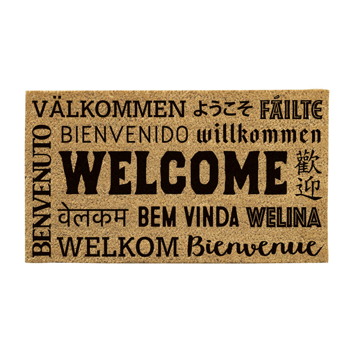 Feldt Welcome Neighbor 27 55 In X 15 74 In Non Slip Outdoor Door Mat