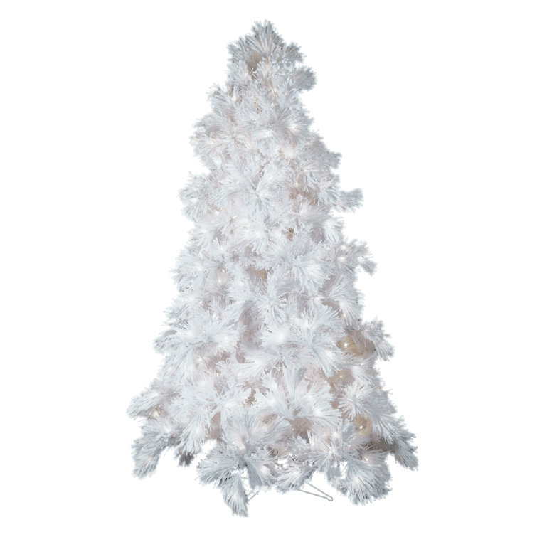 O Tannenbaum Glacier Long Needle White Pine Artificial Christmas Tree With Clear White Lights Wayfair