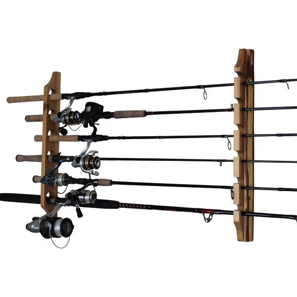 Fishing Rod Storage Rack Holder Spinning 20 Capacity Organizer Distressed finish