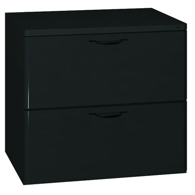 Modular 2 Drawer Lateral File Ironwood Finish Black