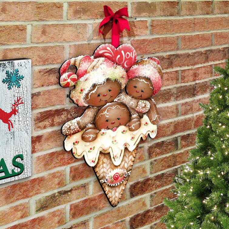 Christmas Decor Christmas Door Hanger Gingerbread Door Hanger Christmas Porch Sign Gingerbread Decor Christmas Sign
