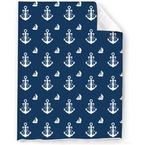 70 x 90 Anchor on Zigzag Background Congratulation Modern Stripes Marine Lunarable Anchor Soft Flannel Fleece Throw Blanket Hot Pink Sea Green Cozy Plush for Indoor and Outdoor Use 