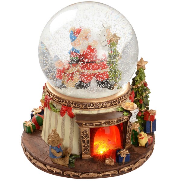 Set of 3 Multi-Colour WeRChristmas Dog Santa Bear Mini Snow Globe Christmas Ornaments 4 cm 