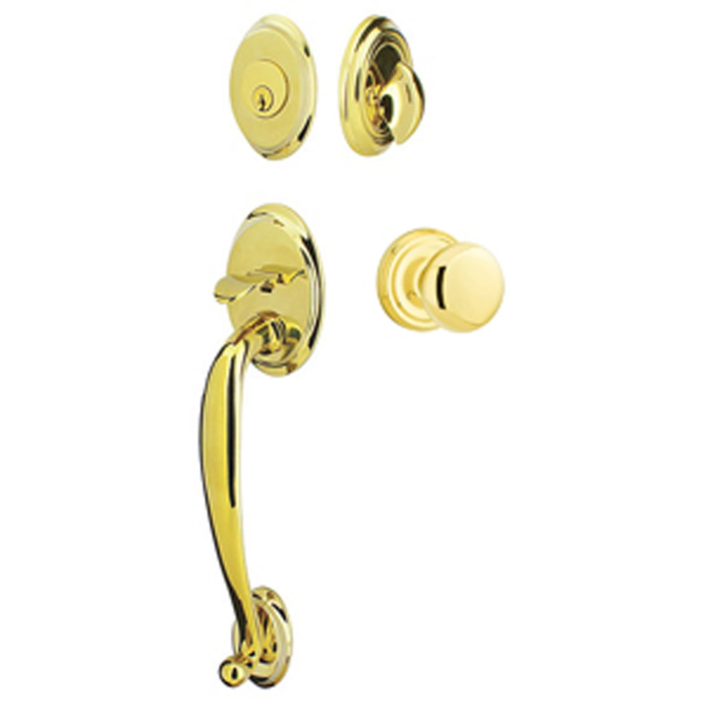 Emtek Saratoga Single Cylinder Handleset with Interior Providence Knob