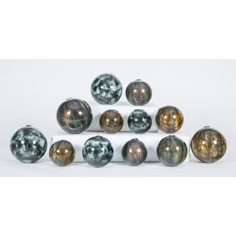 Prima Design Source 12 Piece Hand Blown Glass Decorative Spheres