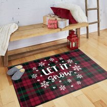ALAZA Winter Christmas New Year Snowflake Non Slip Area Rug 5' x 7' for Living Dinning Room Bedroom Kitchen Hallway Office Modern Home Decorative 