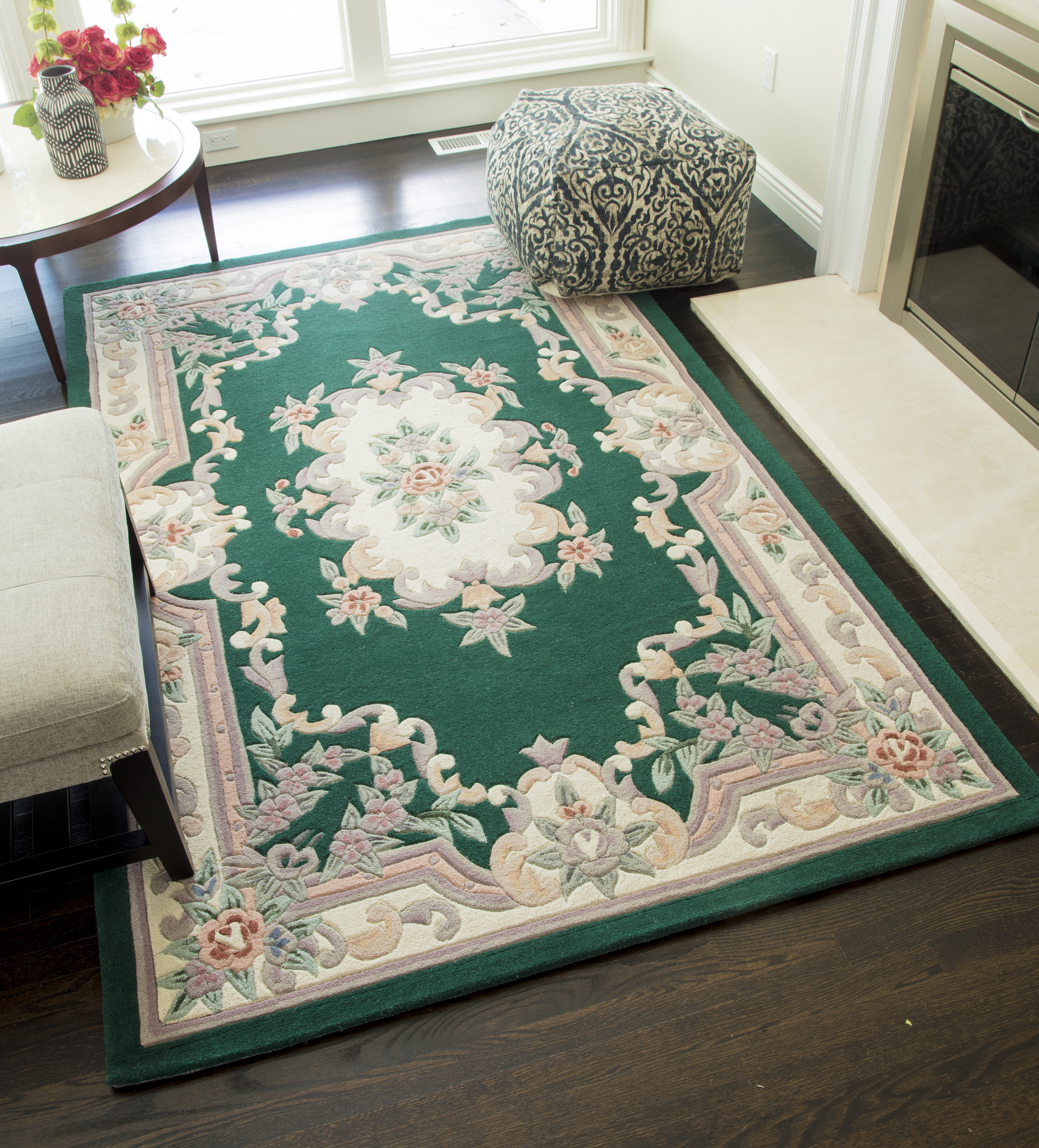 Deep Jungle Green 2' 6 x 4' 3 ft Wool Traditional Persian Handmade Butterfly Rug Deep Jungle Green 2' 6 x 4' 3 ft Wool Traditional Persian Handmade Butterfly Rug