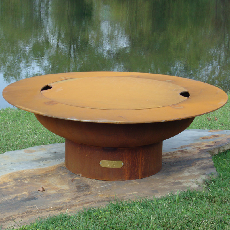 Fire Pit Art Saturn Bowl Steel Fire Pit Table with Lid ...