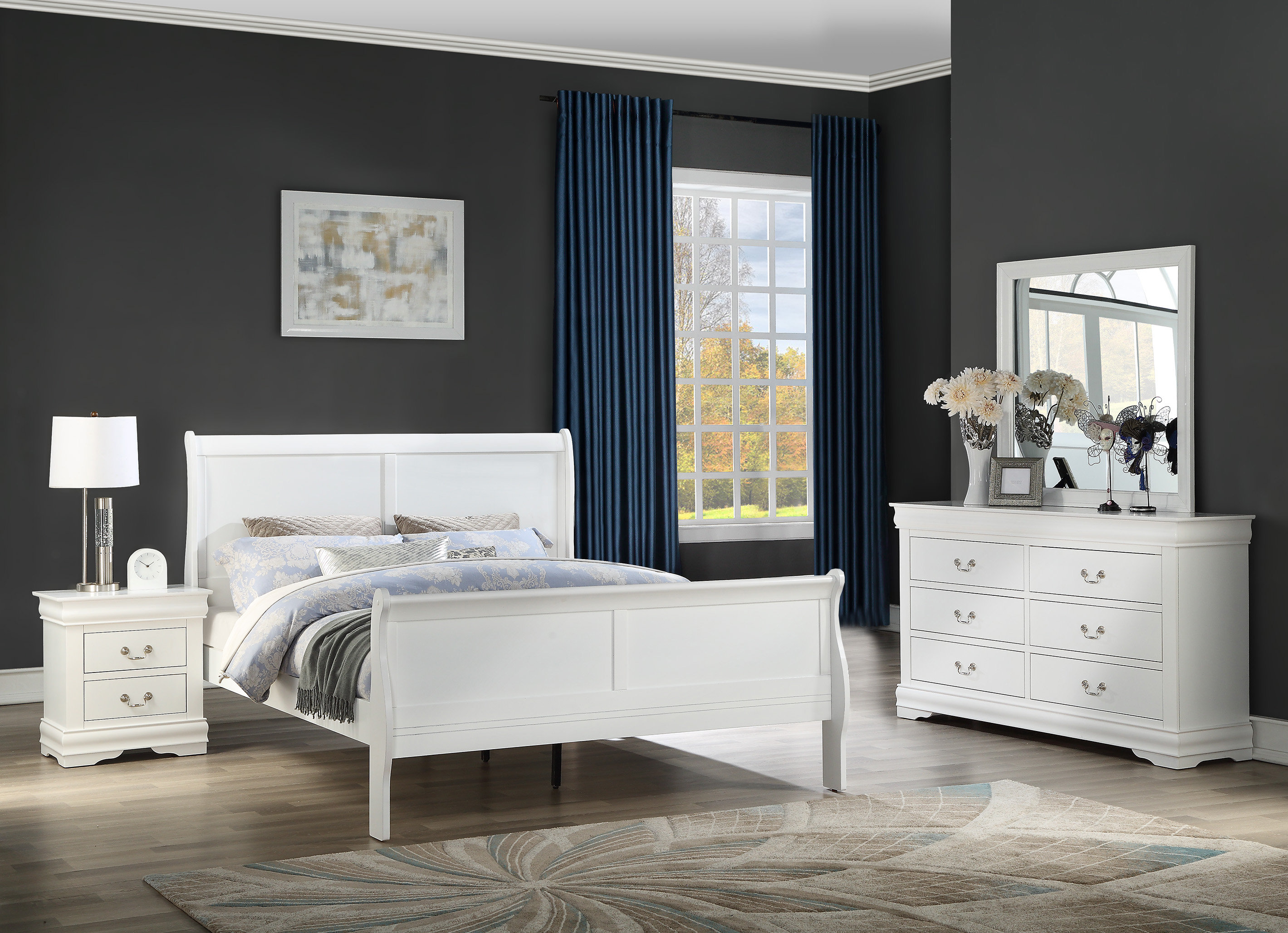 Charlton Home Maclin Louis Philip Queen Sleigh 4 Piece Bedroom Set Reviews Wayfair