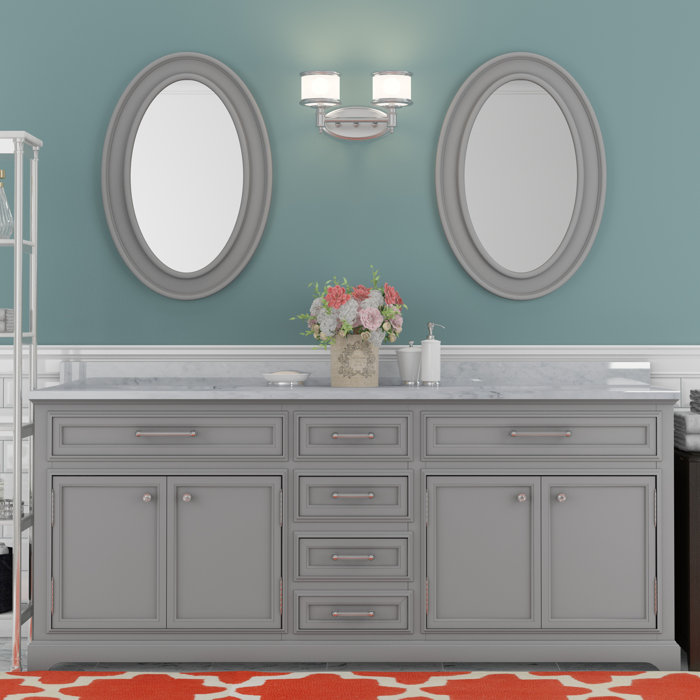 Bergin 72 W Double Sink Bathroom Vanity Set With Mirror Bergin 72 W Double Sink Bathroom Vanity Set With Mirror