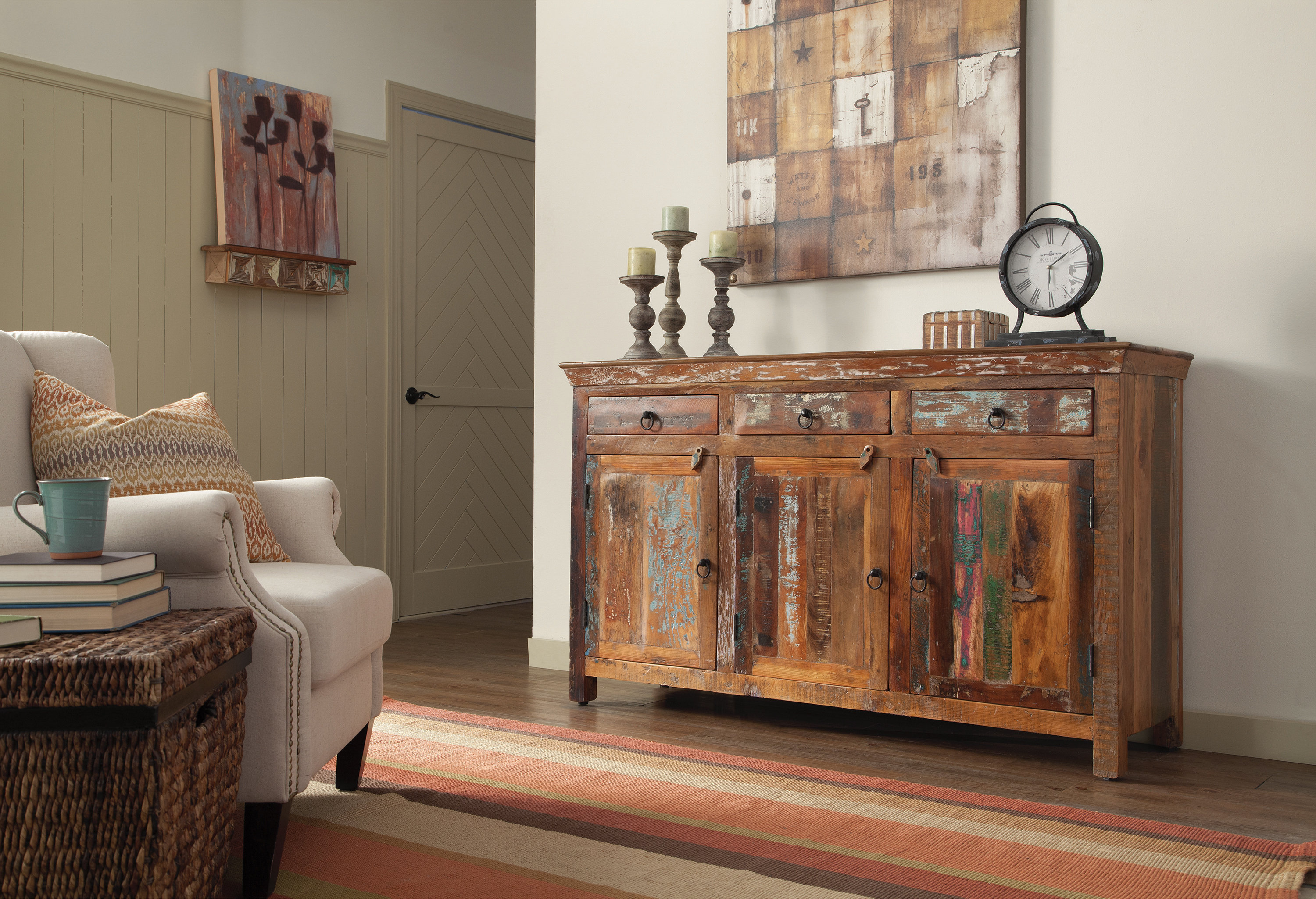 Foundry Select Achilles Solid Wood 3 - Door Accent Cabinet | Wayfair