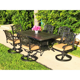 Go to store & view more images Camptown 7 Piece Sunbrella Dining Set with Cushions by Fleur De Lis Living