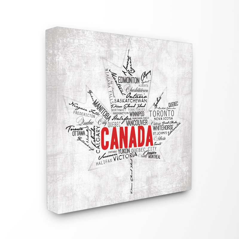 Stupell Industries Canadian Flag With Maple Leave And City Textual Art Wall Plaque Wayfair Ca