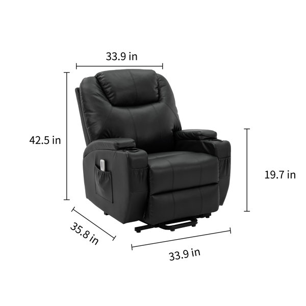 Ebern Designs Annarae Faux Leather Power Lift Assist Recliner With Massage Reviews Wayfair