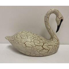 Contemporary Home Living Set of 2 White Glittered Swan Figures 13