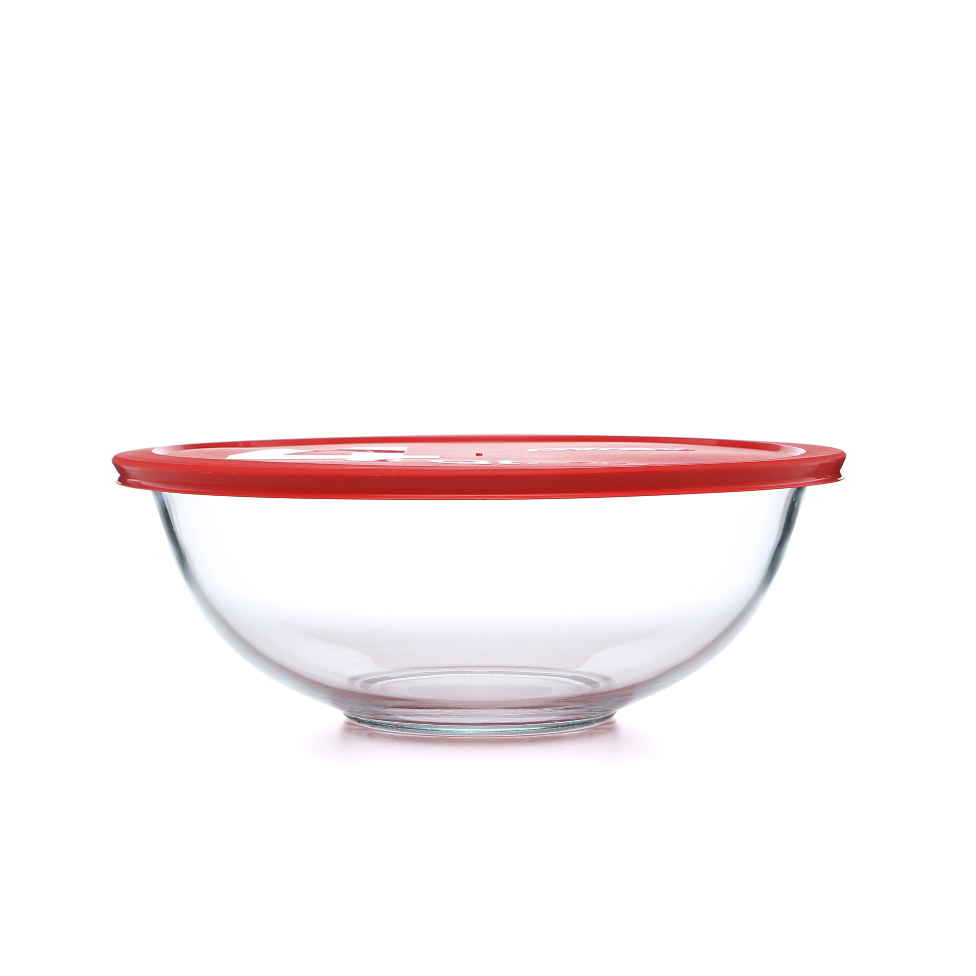 glass mixing bowl with spout and handle