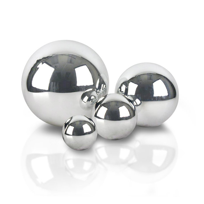 Orren Ellis 6 Piece Tamica Shiny Stainless Steel Ball Vase Filler