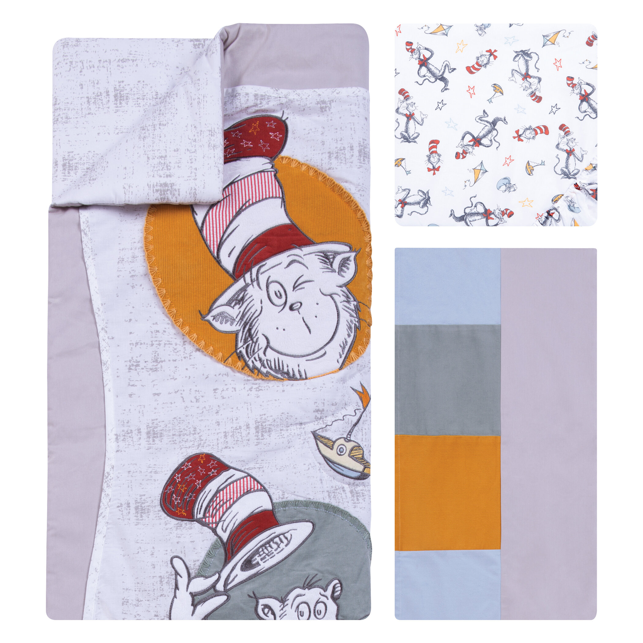 Trend Lab Dr Seuss Classic Cat In The Hat 3 Piece Crib Bedding