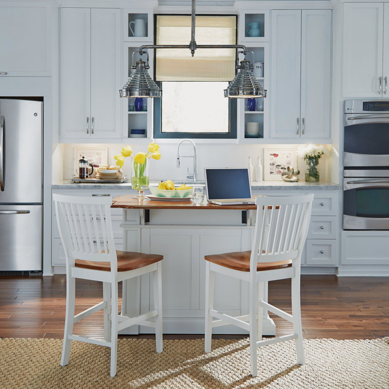 Mattice 49.75'' Wide Kitchen Island Set Base Finish: Snow White