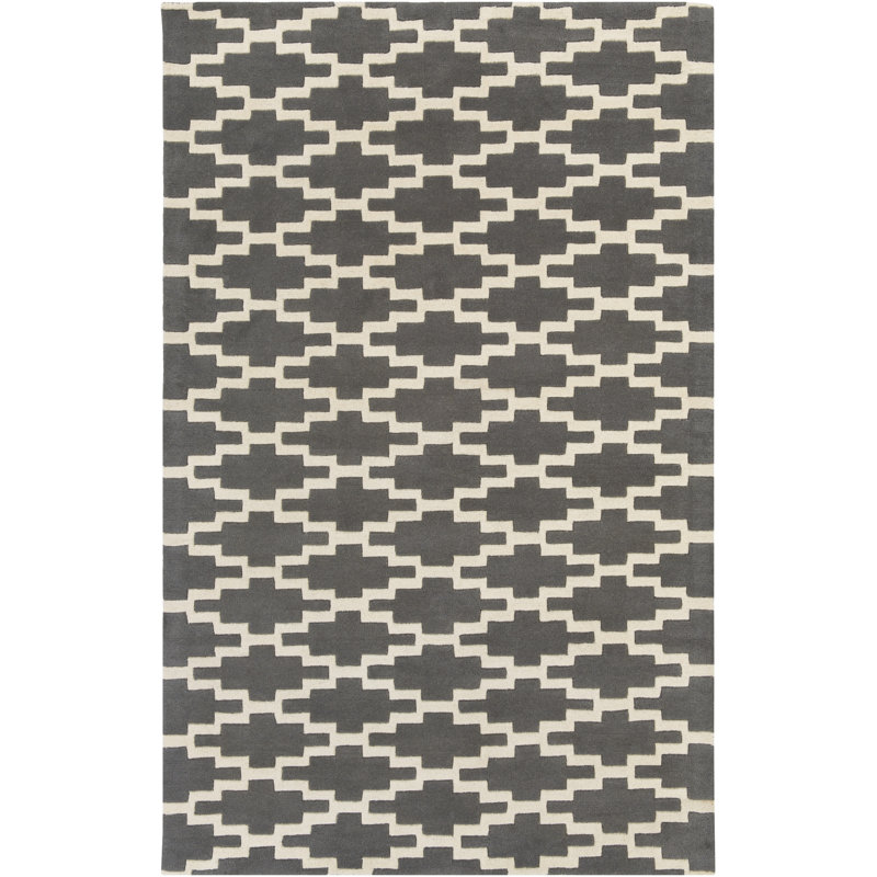 Union Rustic Lococo Handmade Tufted Wool Gray Ivory Rug Wayfair