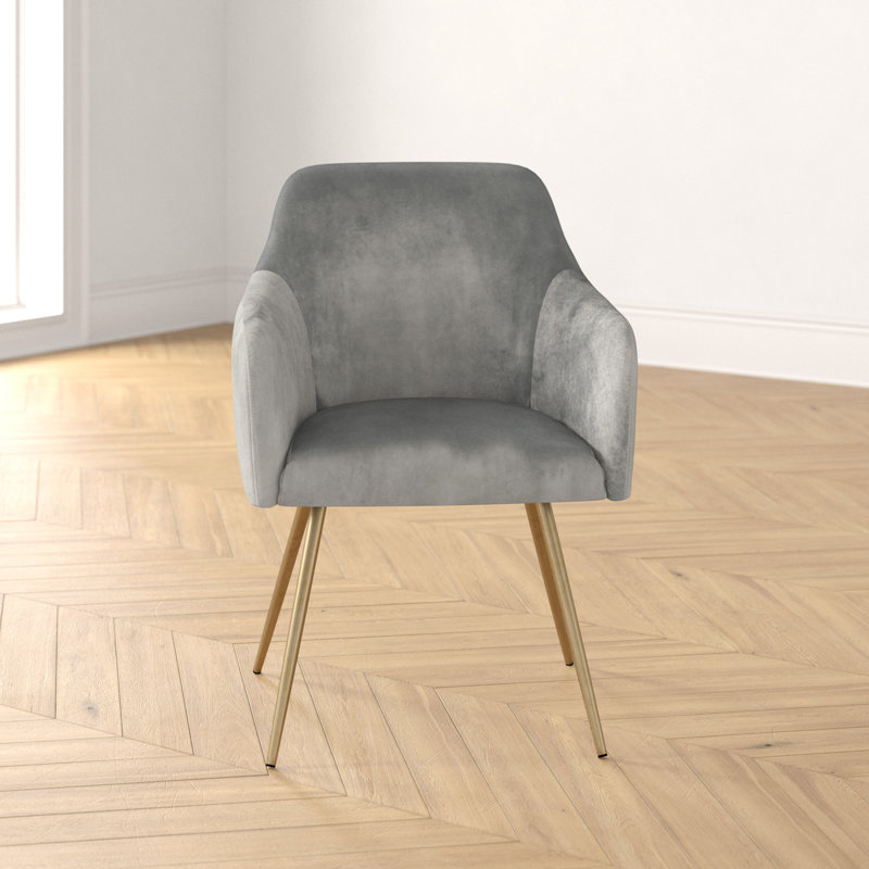 Foundstone HomePop Evie Accent Chair - Grey Velvet ...
