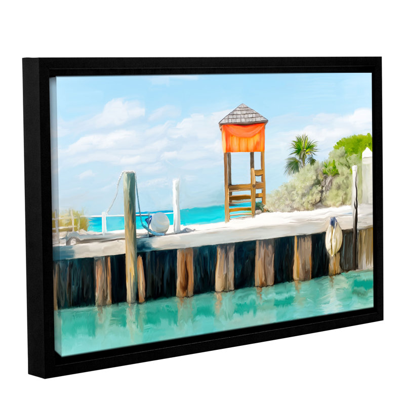 Bay Isle Home Half Moon Pier Framed Painting Print On Gallery