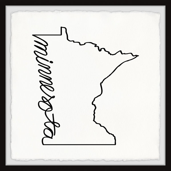 Trinx State Of Minnesota Outline by - Picture Frame Textual Art | Wayfair
