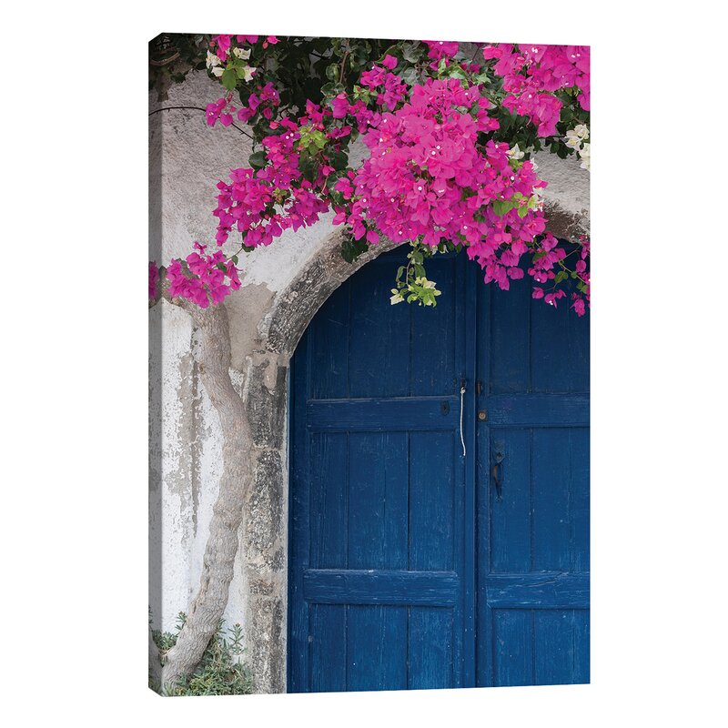 East Urban Home 'Greece, Santorini Weathered Blue Door Is Framed by ...