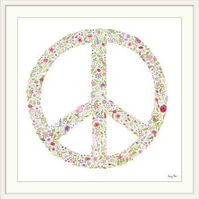 'Peace Sign' Liam Graphic Art Print Grovelane Format: White Frame, Size: 20