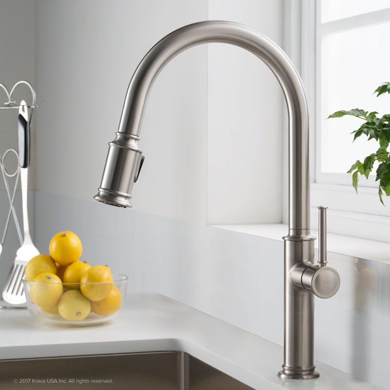 Kraus Sellette Pull Down Single Handle Kitchen Faucet With Optional Soap Dispenser Reviews Wayfair