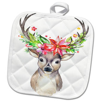 3drose Alerted Tail Deer Buck Potholder Wayfair Ca