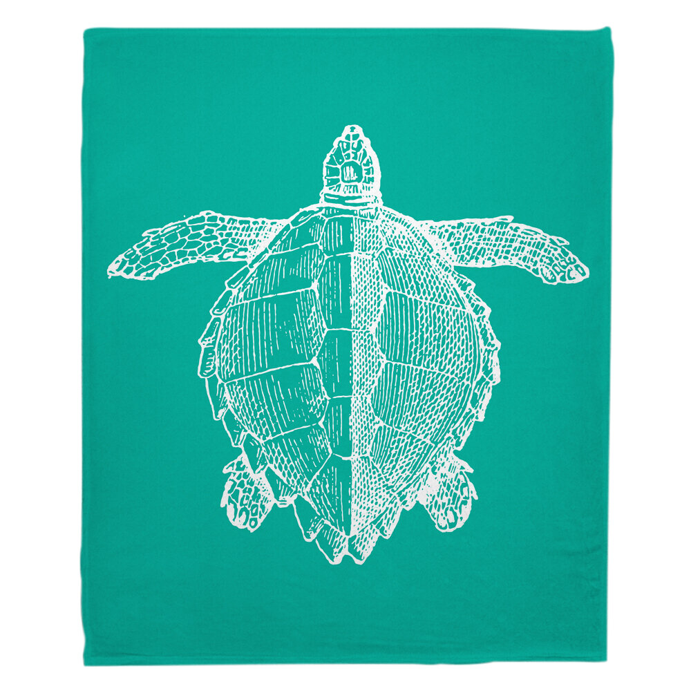Sea Turtles Plush Fleece Tie Blanket
