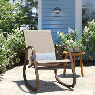 Firlar Outdoor Rocking Chair Metal Rocking Arm Chair Porch Rocker Single Solid Leisure Chair Comfortable Outdoor Furniture for Garden Backyard Dark Brown