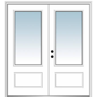 Verona Home Design 1 Panel 3 4 Lite Primed Fibreglass Prehung