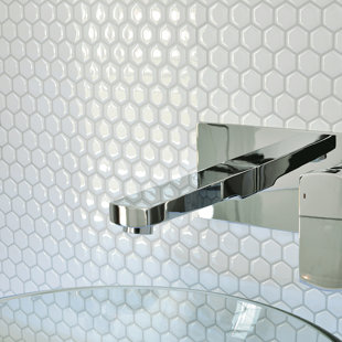 Find The Perfect L And Stick Backsplash Tile Wayfair Hexago 9 63 X 11 27 L Stick Mosaic Tile In White