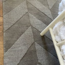 Wrought Studio Zora Chevron Handmade Hand Loomed Wool Area Rug in Taupe ...