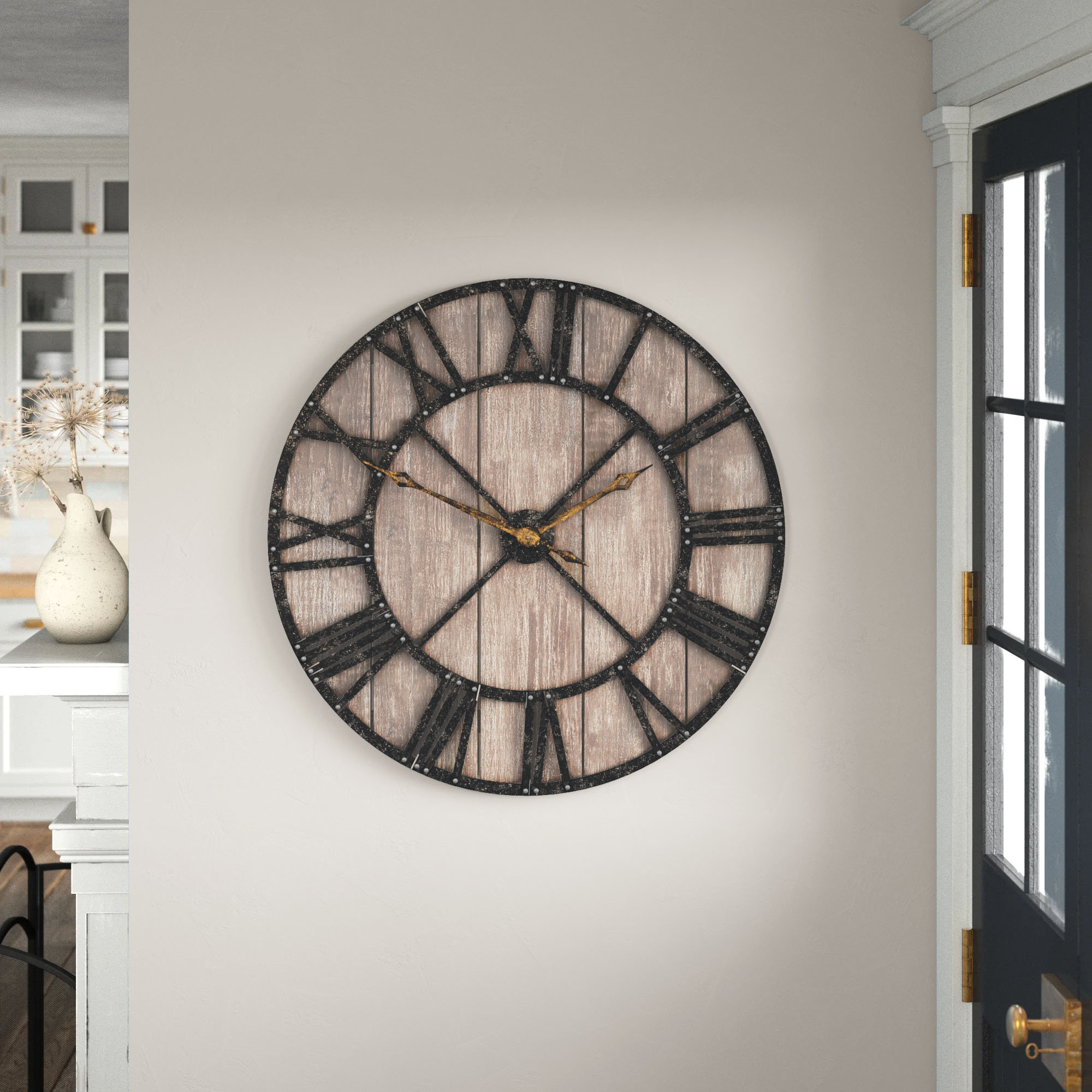 Birch Lane Oversized Thomaston Barnwood 36 Wall Clock Reviews Wayfair