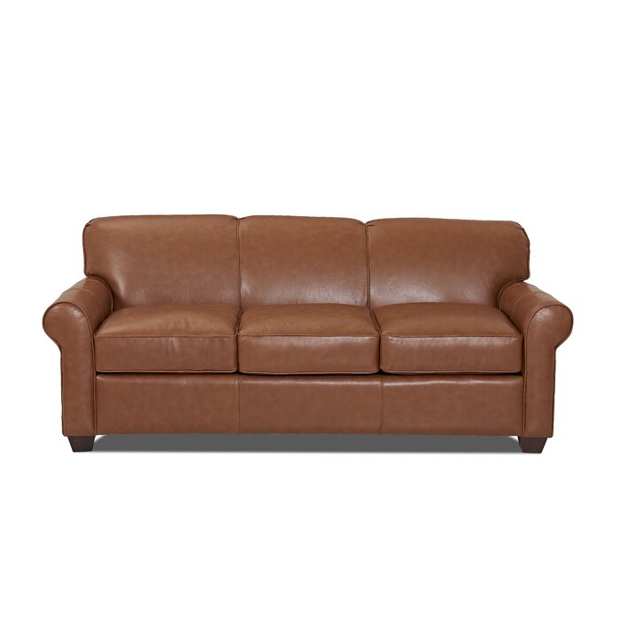 Jennifer Leather 81 Rolled Arms Sofa