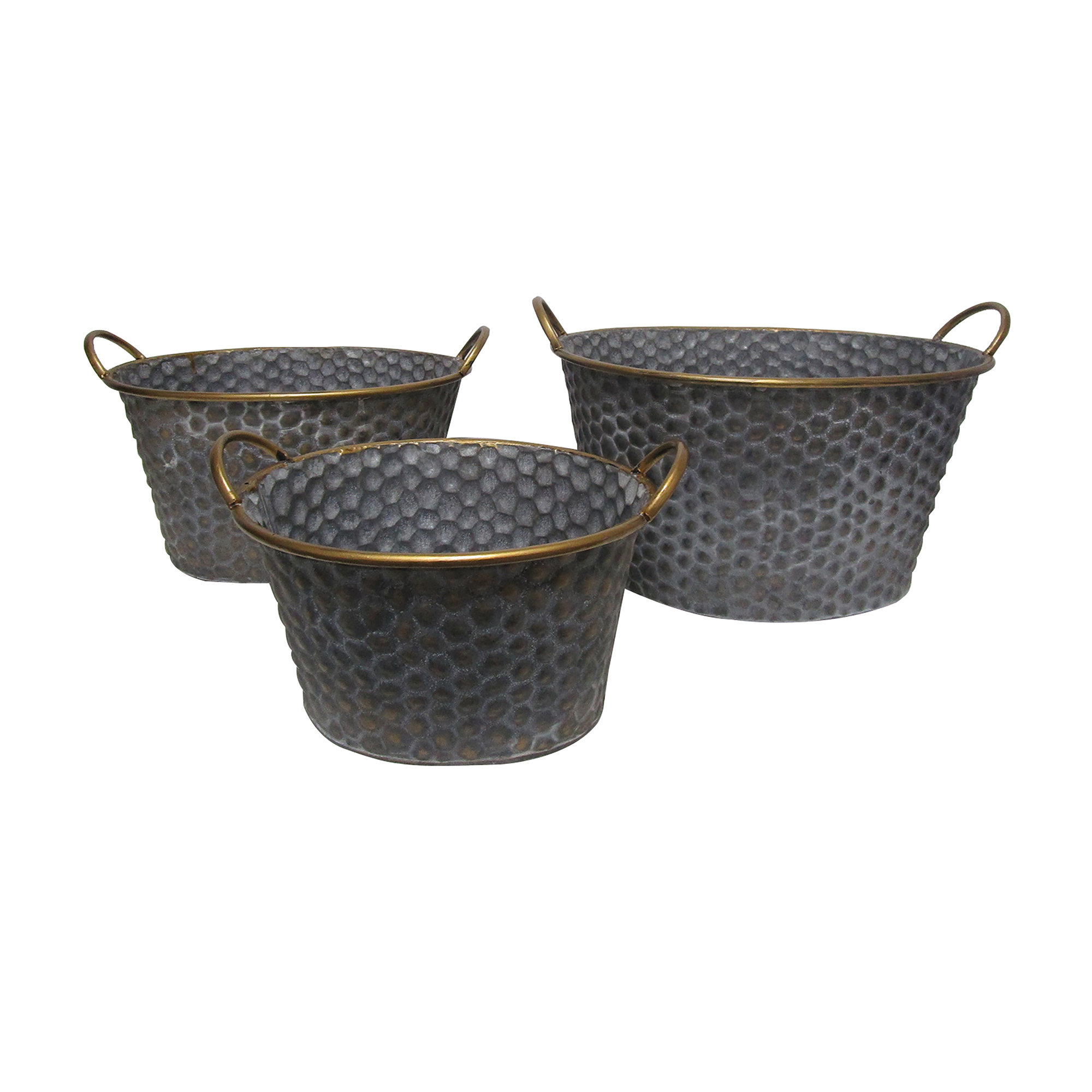 Papineau 3 Piece Metal Pot Planter Set Birch Lane