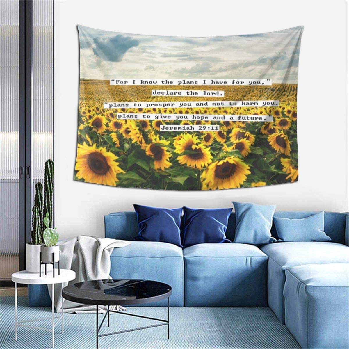 Sunflower Pattern Tapestry Wall Hanging for Living Room Bedroom Dorm Home Decor 