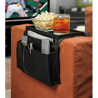 Ideas In Motion 6 Pocket Sofa Couch Arm Rest Organizer With Table