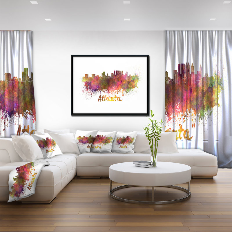 East Urban Home Atlanta Skyline Framed Oil Painting Print On