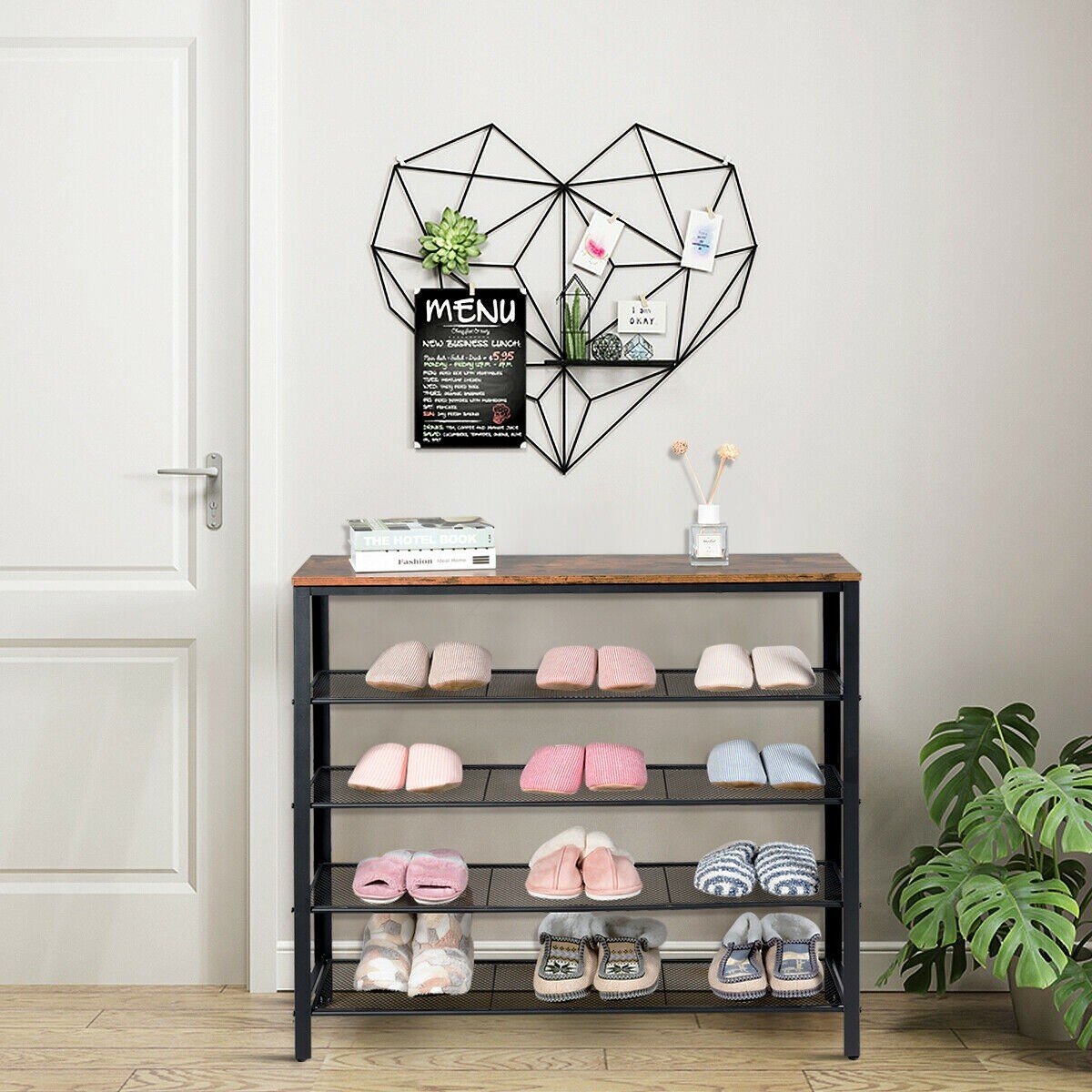 17 Stories 5 Tier Metal 20 Pair Shoe Rack Wayfair