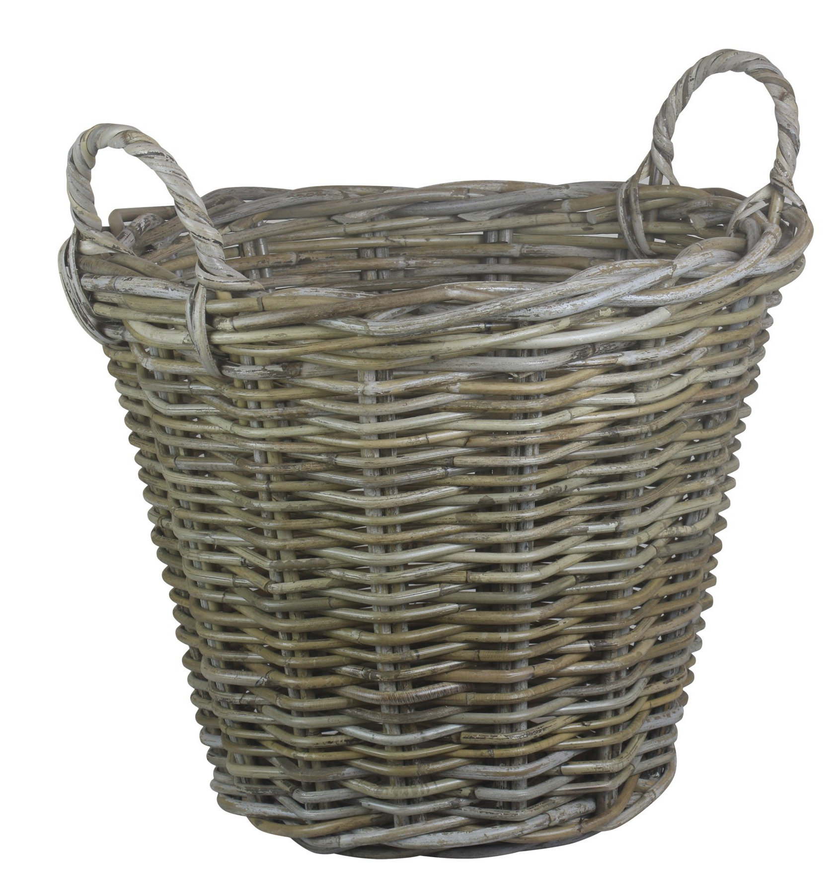 Union Rustic Carla Rattan Log Basket Carrier Wayfair.co.uk