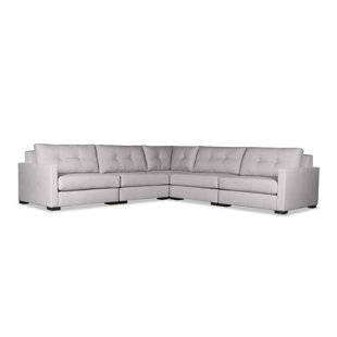 Secrest Buttoned Right And Left Arms L-Shape Standard Modular Sectional by Brayden Studio Cool