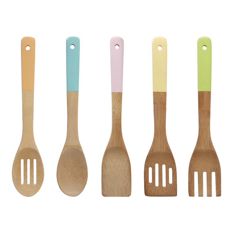 Symple Stuff 5 Piece Bamboo Kitchen Utensil Set Reviews Wayfair Co Uk