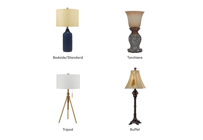 Different types table lamps Royalty Free Vector Image