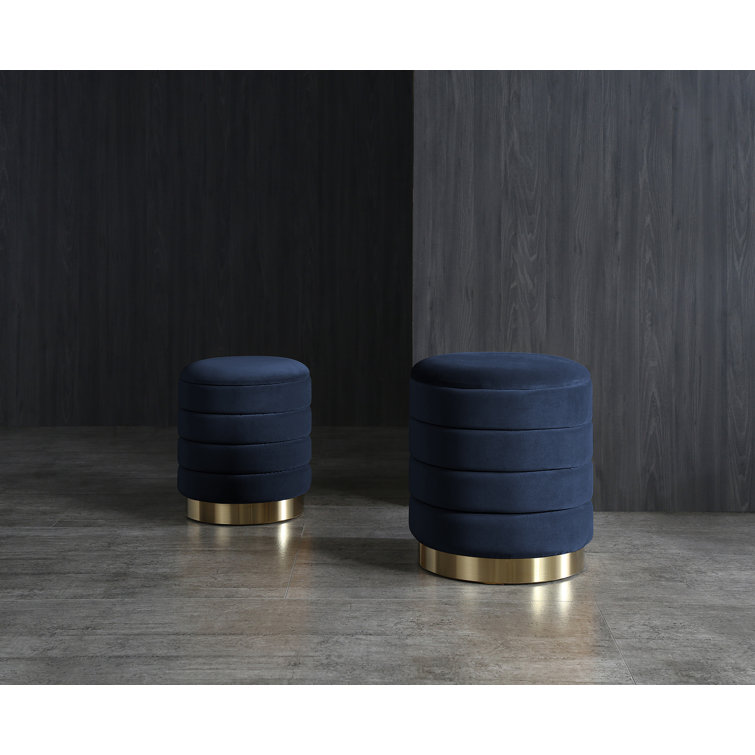 navy blue velvet dressing table stool