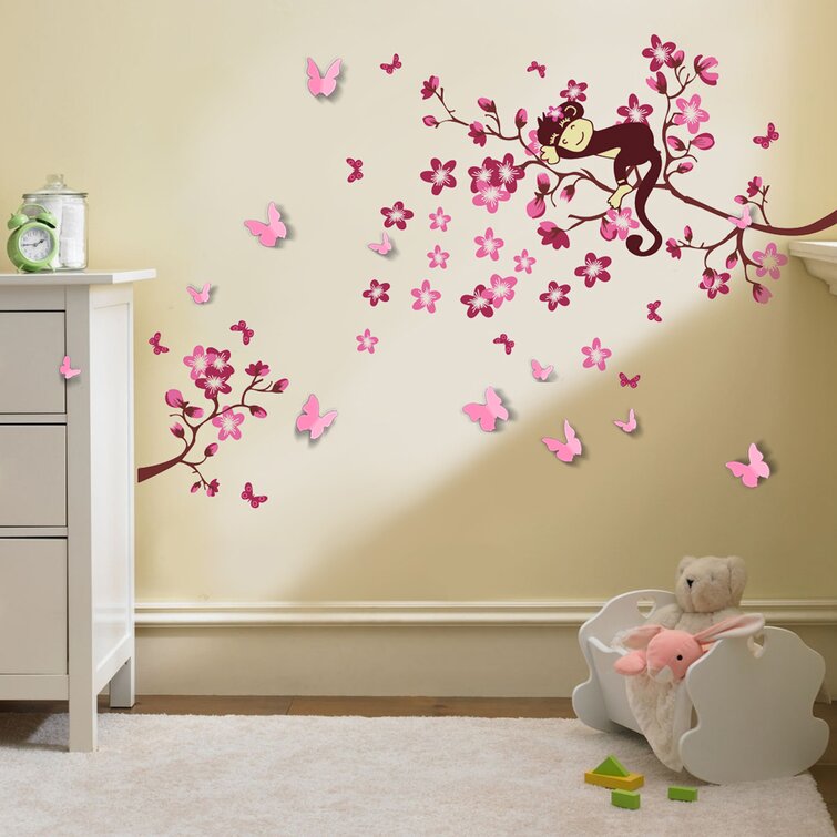 Download East Urban Home Monkey And 3d Butterfly Wall Sticker Reviews Wayfair Co Uk