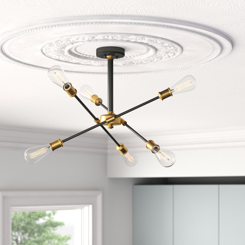 Foundstone Johanne 6 Light Sputnik Morden Linear Chandelier Reviews Wayfair